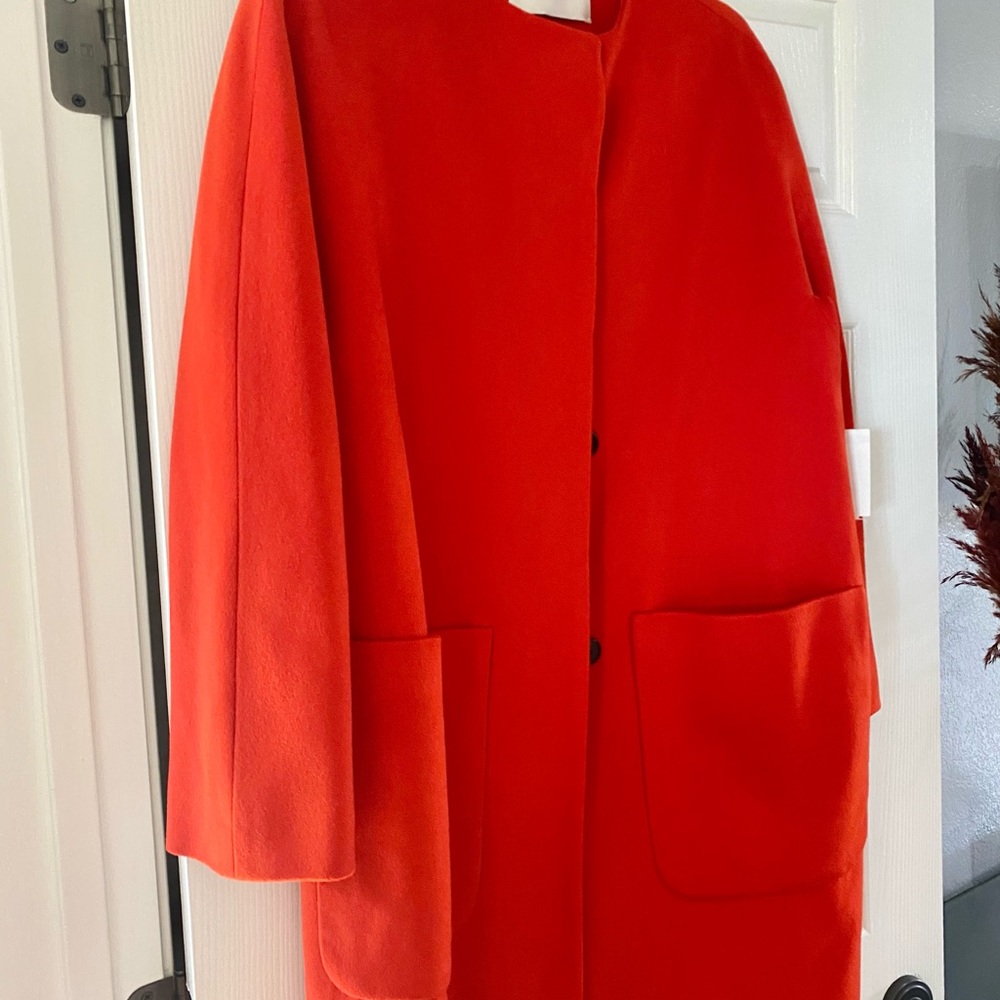 Wool orange overcoat